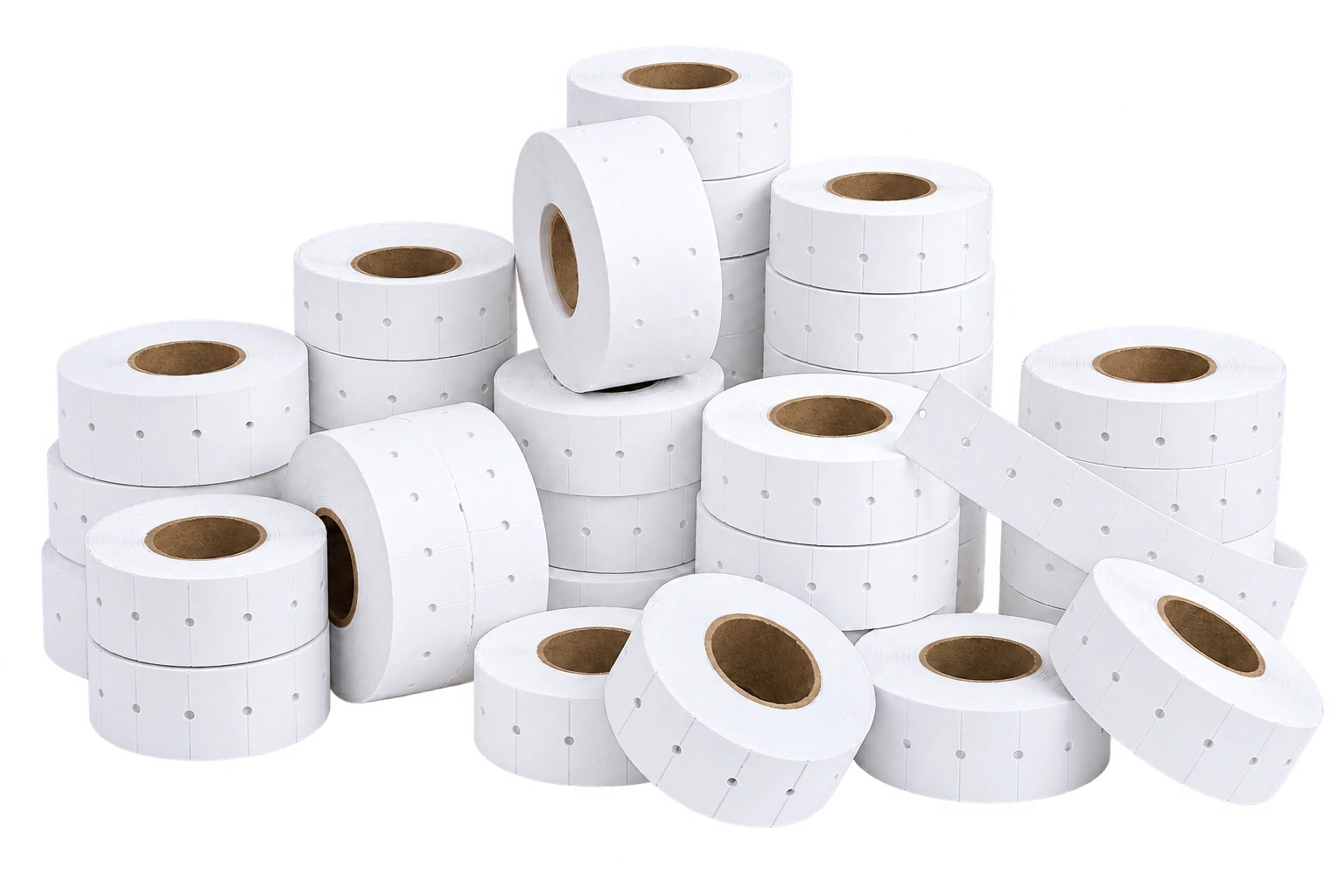 Rollos blancos de etiquetas marca precio